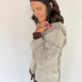 Oversized Waffleknit Pullover- Chocolate - Ana Patricia Boutique