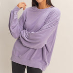 Mineral Wash Crewneck- Dusty Purple - Ana Patricia Boutique