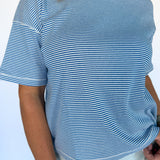 Mini Stripe Tee- Blue