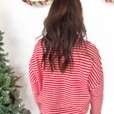 Piper Cardigan Mini Striped- Red - Ana Patricia Boutique