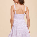 Lavender Floral  Mini Dress - Ana Patricia Boutique