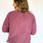 Washed Henley Top- Dk Cherry - Ana Patricia Boutique