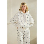 Printed Bubble Hem Knit Hoodie - Ana Patricia Boutique