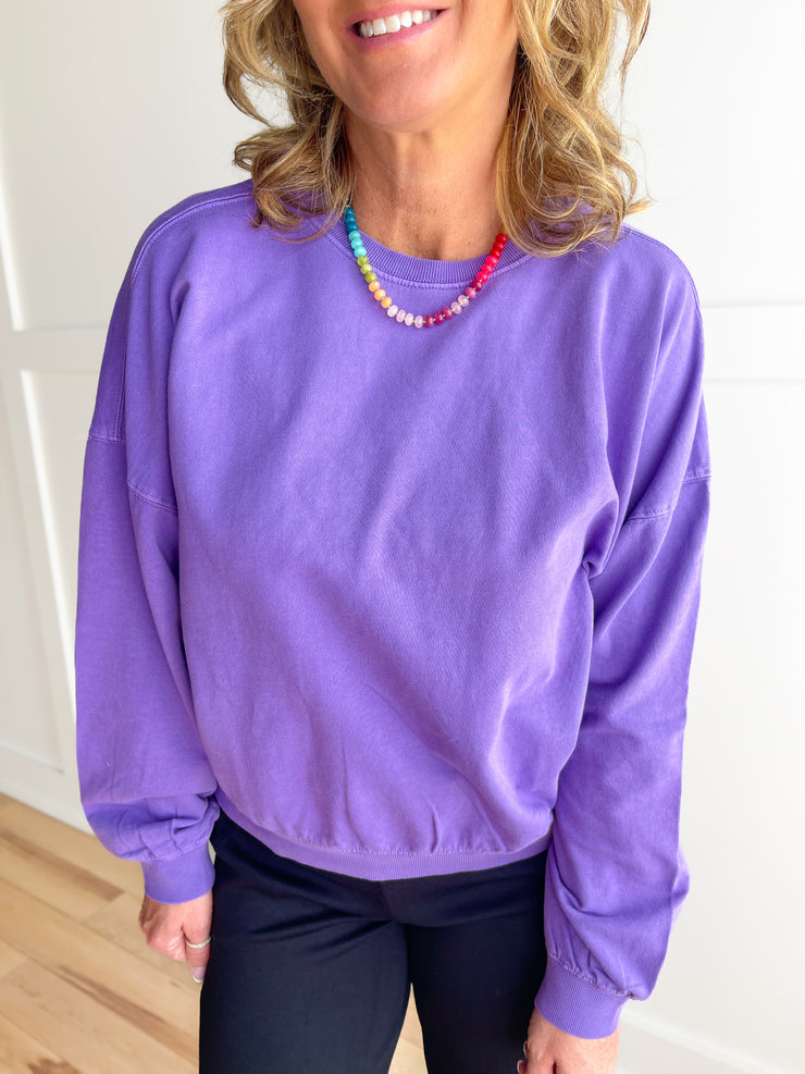 Comfort Crush Pullover- Purple