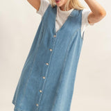 V Neck Denim Dress - Ana Patricia Boutique