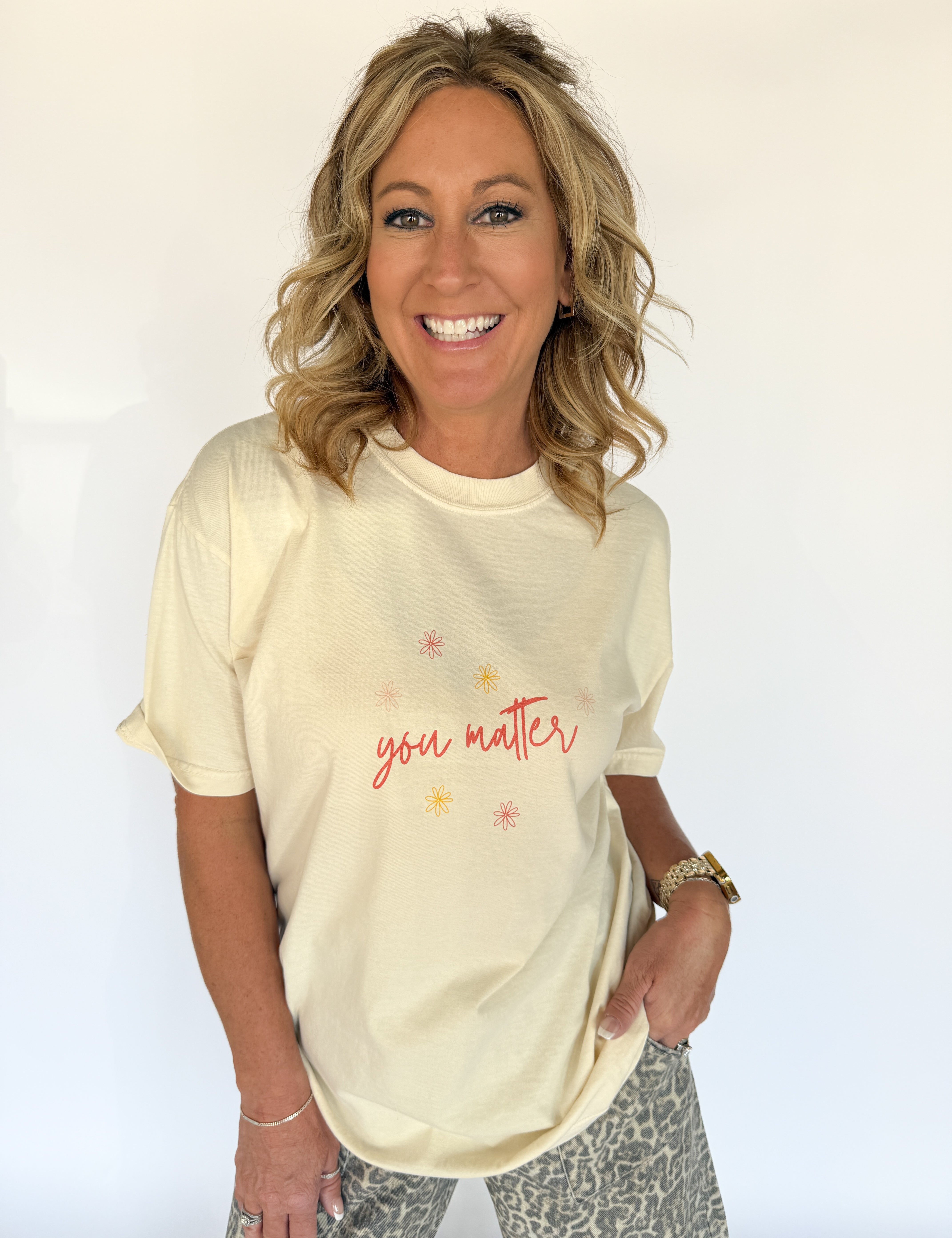 You Matter Graphic Tee- Ivory - Ana Patricia Boutique