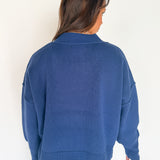 Cropped Sweater- Navy