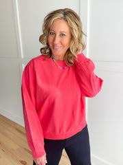 Comfort Crush Pullover- Coral