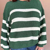 Striped Oversized Sweater- Green