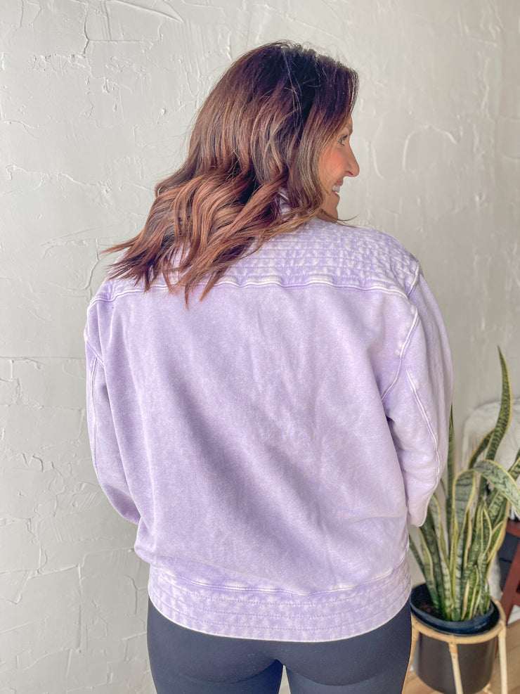 Zen Blossom Pullover- Lavender