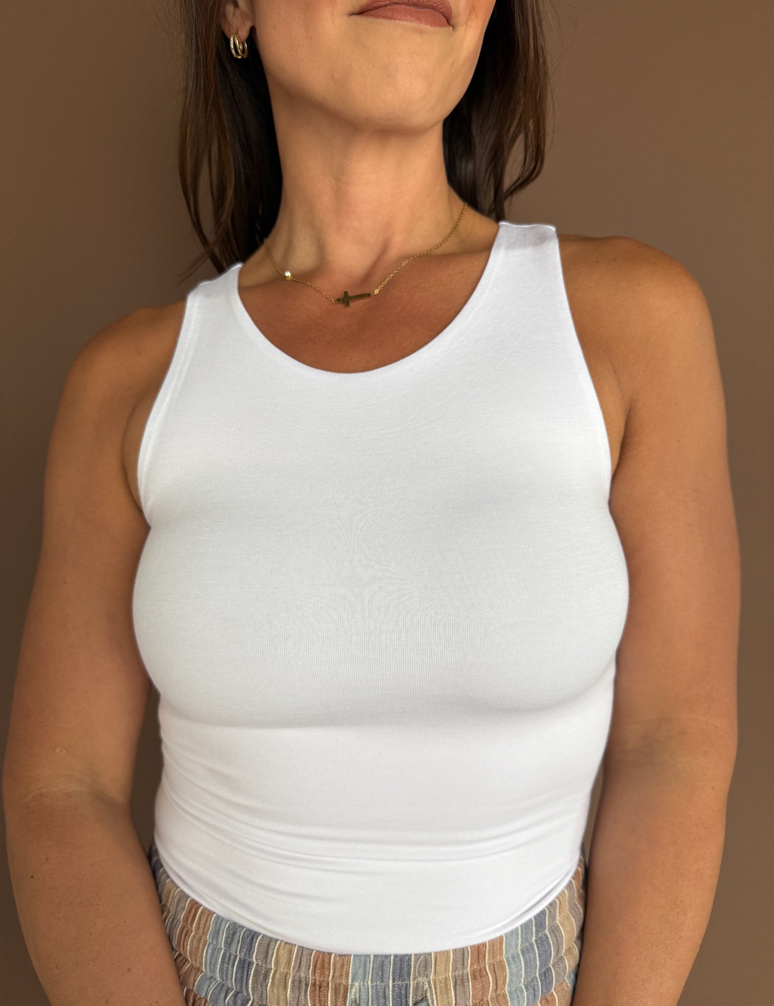 Soft Core Round Neck Tank- Off White - Ana Patricia Boutique