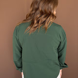 Peplum Windbreaker Jacket- Green