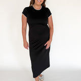 Scuba Midi Dress- Black - Ana Patricia Boutique