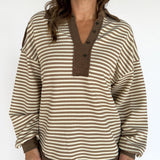 Slub Knit Top- Mocha - Ana Patricia Boutique