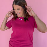 Classic Boxy Fit Tee- Pink - Ana Patricia Boutique