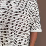 Textured Stripe Top- Mocha