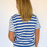 Striped Contrast Tee- Blue