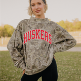 Huskers Arch Camo Mock Neck Sweatshirt - Ana Patricia Boutique
