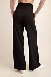 V Waist Wide Leg Pants- Black - Ana Patricia Boutique