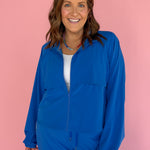 Windbreaker Active Jacket- Blue - Ana Patricia Boutique