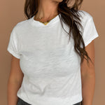 Cotton Crewneck Baby Tee- White - Ana Patricia Boutique