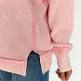 Double Ribbed Pullover- Pink - Ana Patricia Boutique