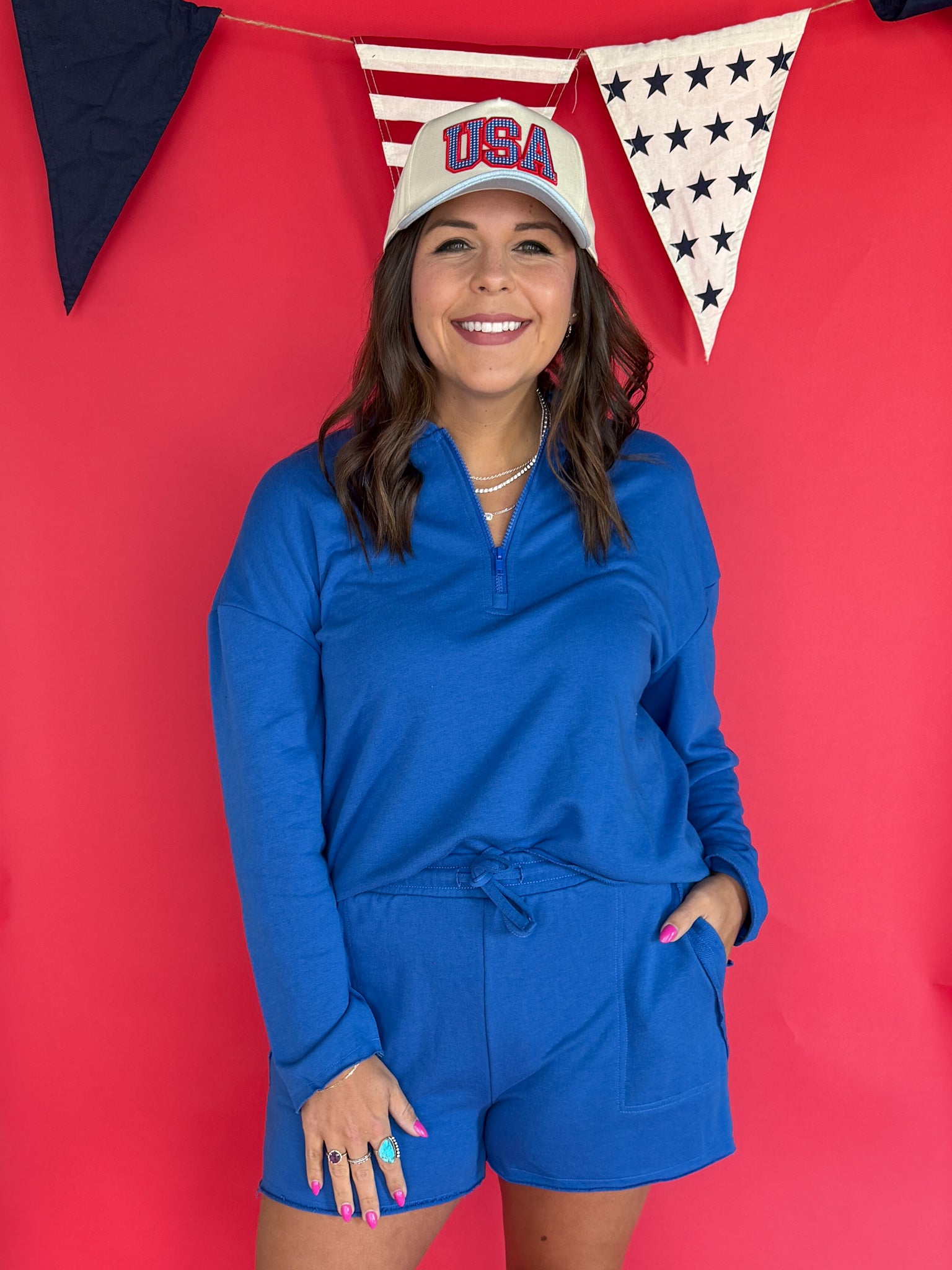 Raw Edge Set- Blue - Ana Patricia Boutique