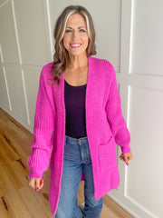 Hot Girl Cardigan- Fuchsia