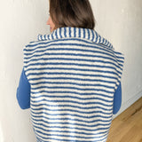 Stripe Zip Up Vest- Blue