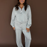 Half Zip Scuba Pullover-Grey