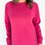 Luxe Ribbed Raglan Top- Plum Pink