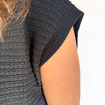 Button Down Cardigan Top- Black - Ana Patricia Boutique