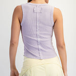 Mineral Wash Ribbed Tank: Lavender - Ana Patricia Boutique
