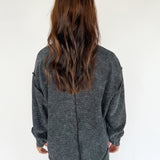 Double Ribbed Pullover- Black