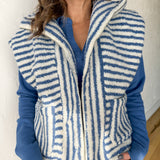 Stripe Zip Up Vest- Blue