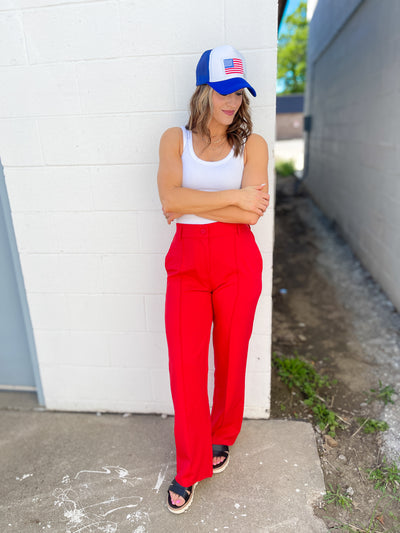 Love Letters Trousers- Red