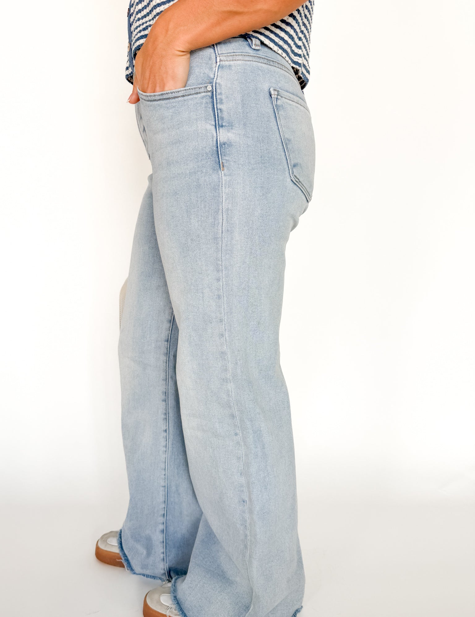 Tummy Control Mid Rise Wide Leg Jeans - Ana Patricia Boutique