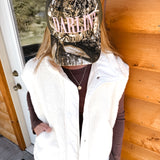 Oversized Sherpa Vest- White