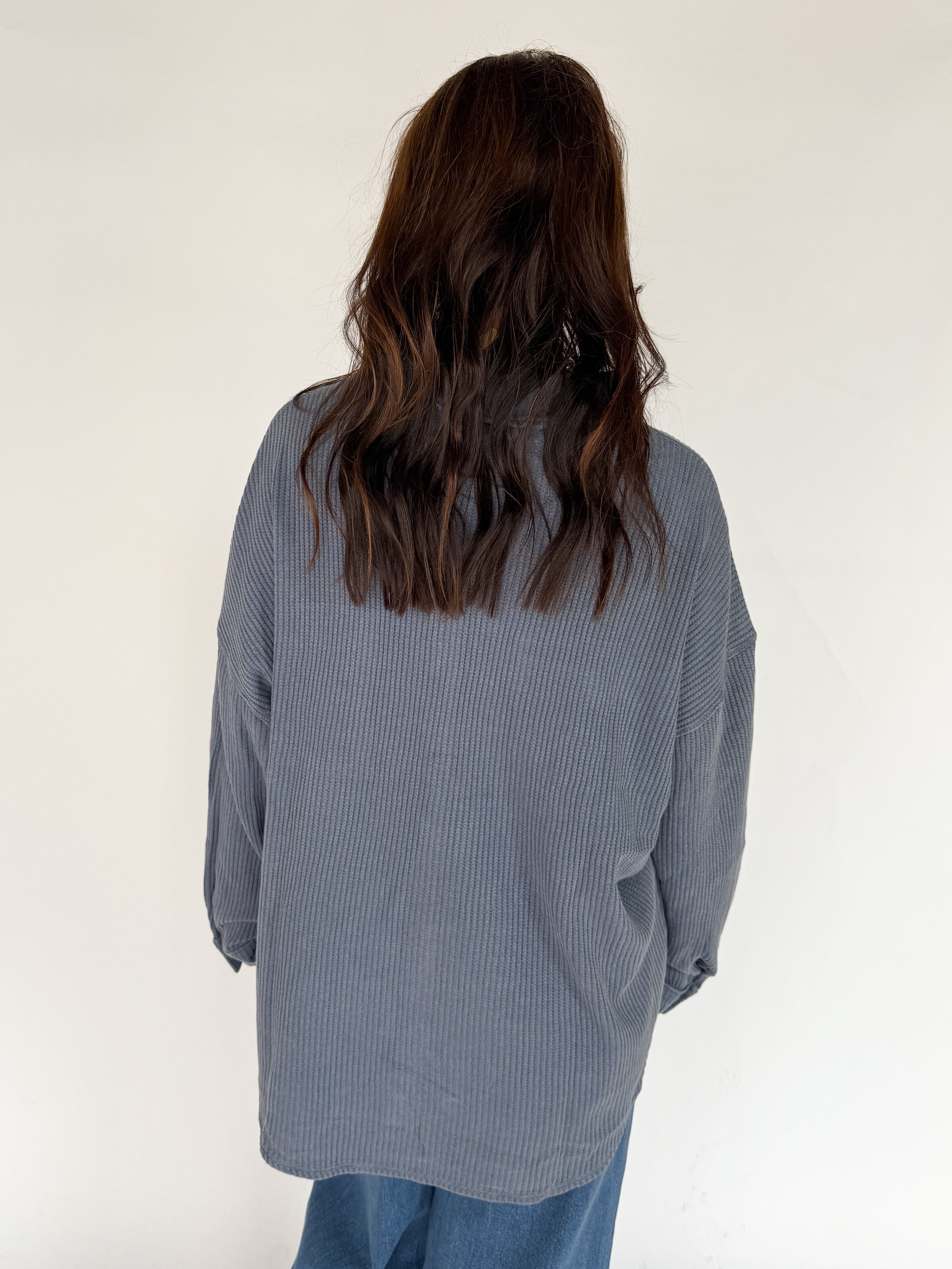 Mineral Wash Shacket-Deep Navy - Ana Patricia Boutique