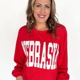 Ribbed Nebraska Pullover- Red