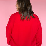 LOVE Patch Pullover- Red