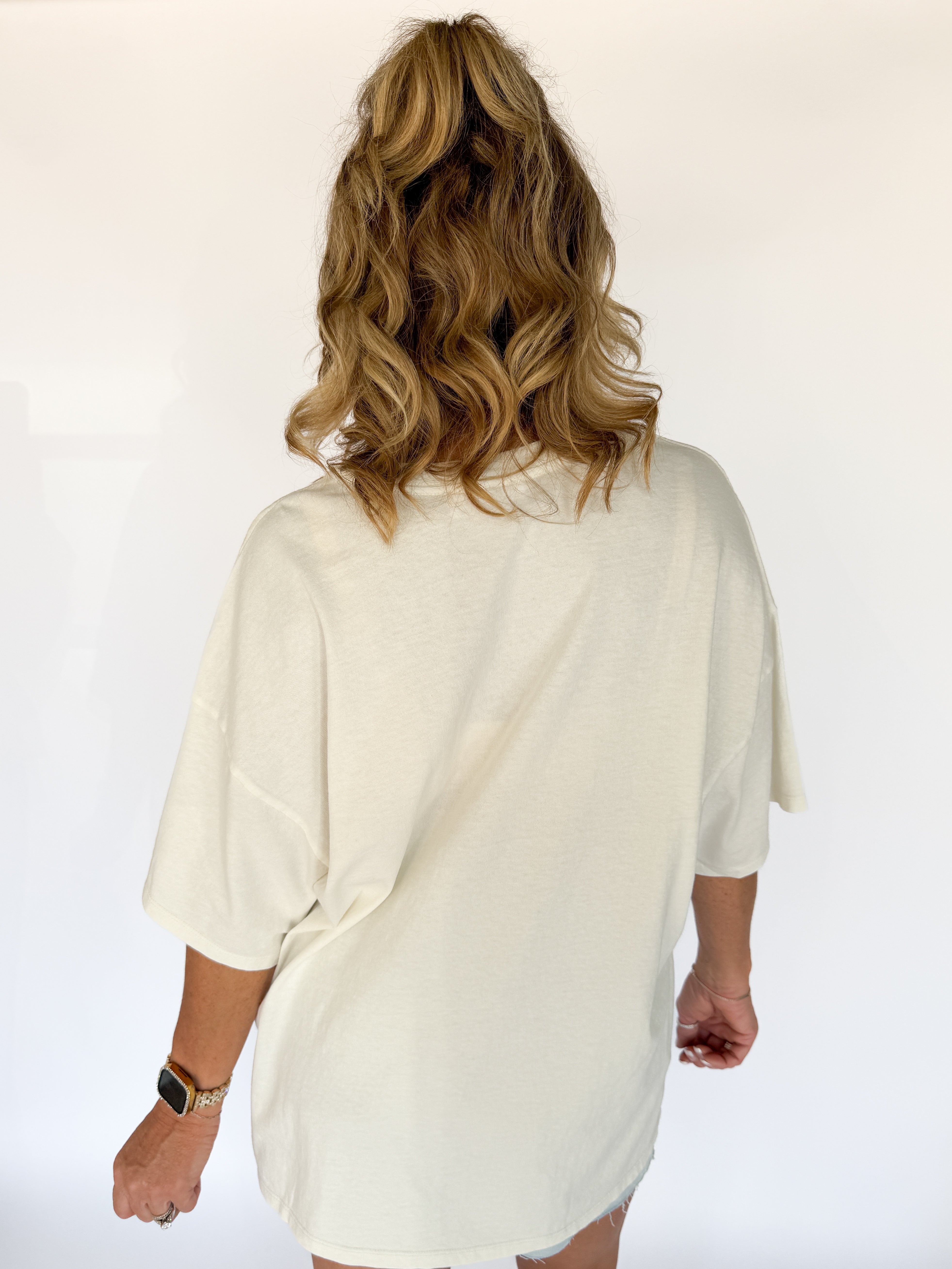 Mineral Wash Oversized Tee-Off White - Ana Patricia Boutique