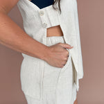 Linen Top & Shorts Set- Oatmeal - Ana Patricia Boutique