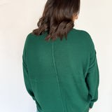V Neck Waffleknit Cardigan- Dark Green - Ana Patricia Boutique