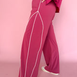 Curved Track Pants- Pink - Ana Patricia Boutique