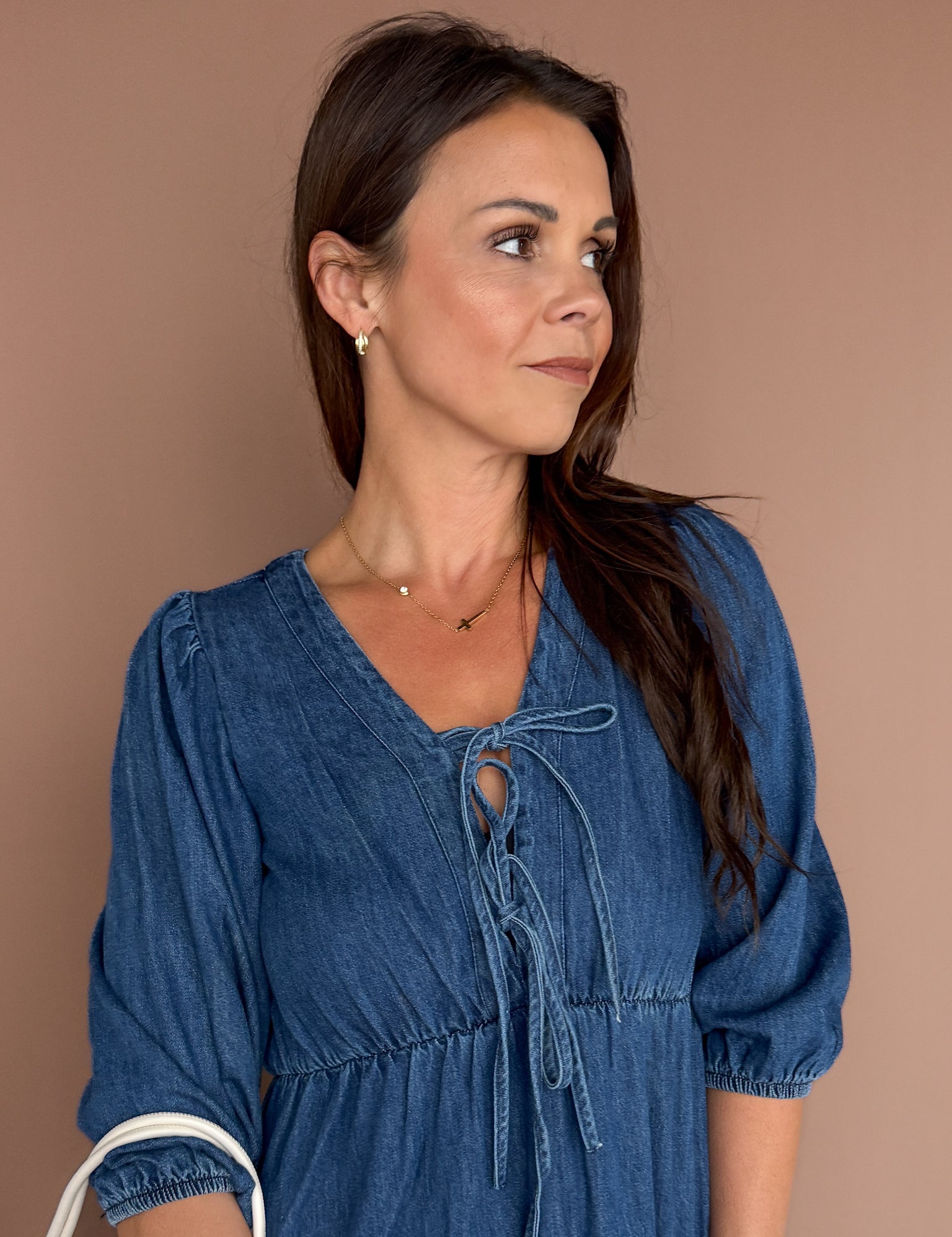 Front Tie Denim Dress - Ana Patricia Boutique