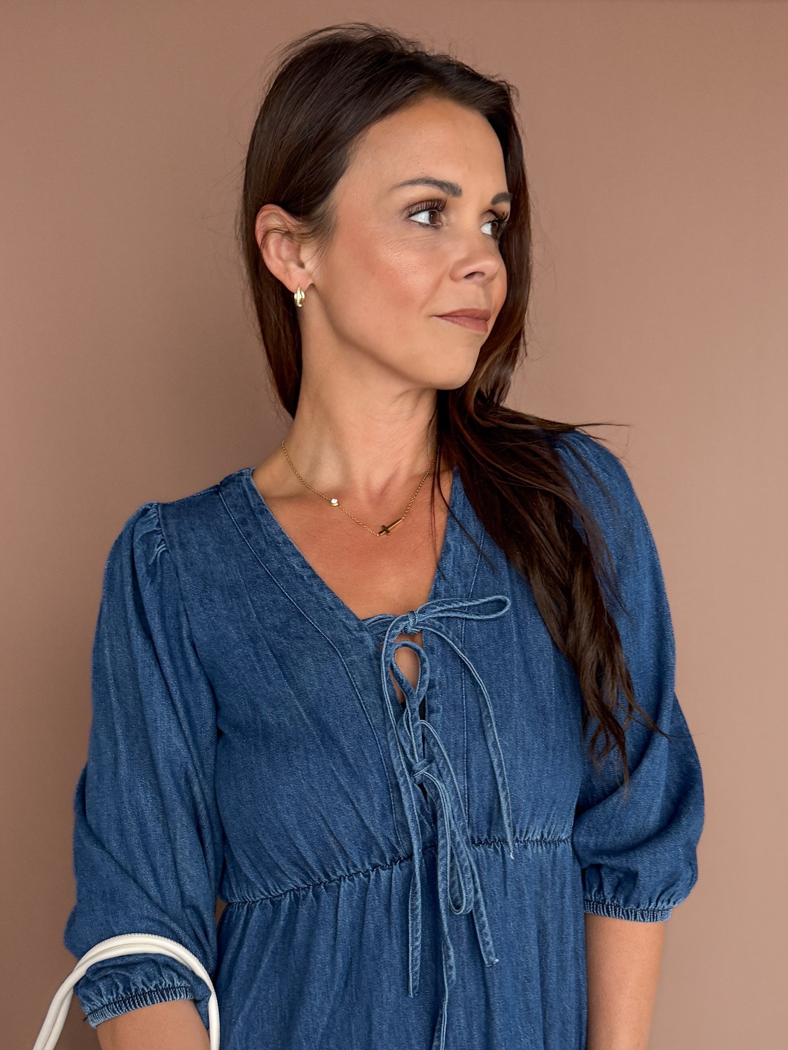 Front Tie Denim Dress - Ana Patricia Boutique