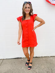 Sunset Soirée Mini Dress- Red