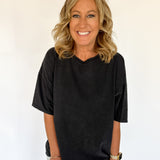Mineral Wash Oversized Tee-Black - Ana Patricia Boutique