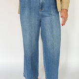 Pintuck Wide Leg Denim Jeans - Ana Patricia Boutique